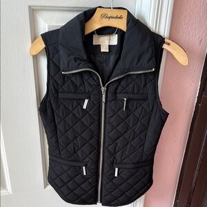 Michael Kors Black Quilted Zip Vest
